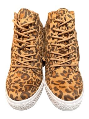 Not Rated Leopard Fringe High Top Sneakers/Booties - Women’s Size 9.5 - NWOB